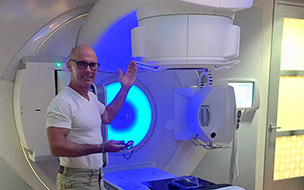 Bob Campana standing in an exam room in UH Seidman Cancer Center