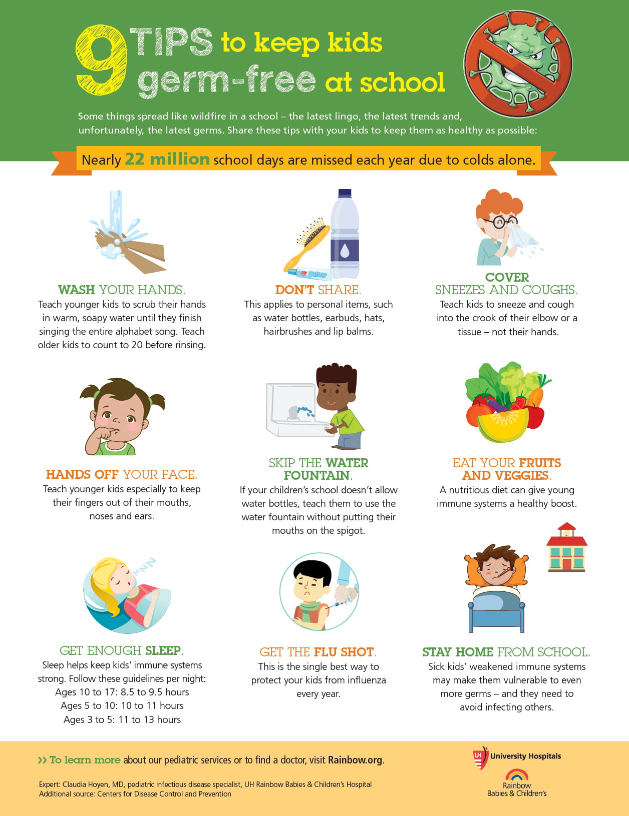 Infographic: 9 Tips to Keep Kids Germ-Free at School