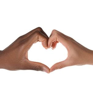 Diversity heart hands