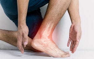 Inflammation around the ankle bone