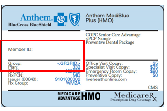 Example Anthem insurance card