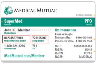 Example Medical Mutual insurance card