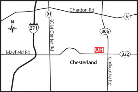 Map of UH Chesterland Health Center