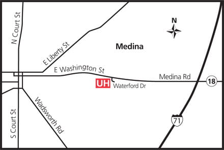 Map of UH Medina Health Center