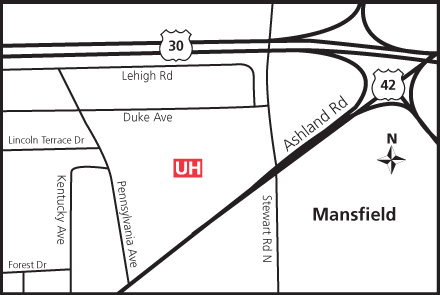 Map of UH Samaritan Richland Health Center