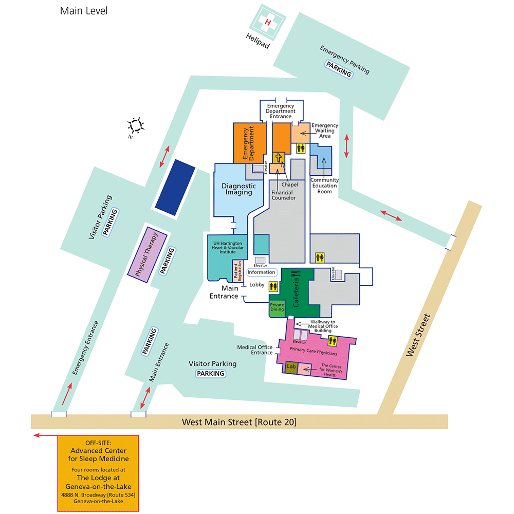 UH Geneva-Patients and visitors-getting here-campus map