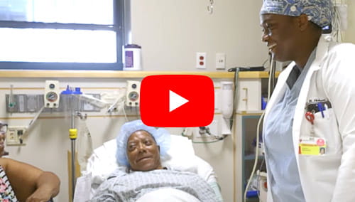 Tiffany Hodges, MD visits a brain cancer patient