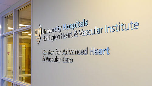 Outside the Center for Advanced Heart & Vascular Care at UH Harrington Heart & Vascular Institute