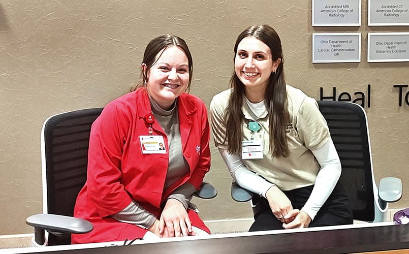 Two young volunteers at UH Portage Medical Center