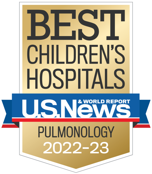 Named one of the Best Chlidren's Hospitals for Pulmonology by U.S. News & World Report