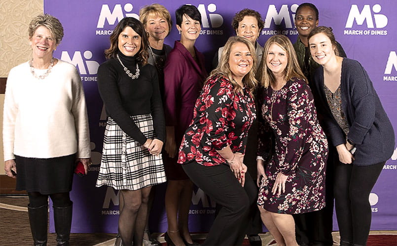 Marcie Niemi poses with the 2019 March of Dimes Ohio Nurse of the Year winners