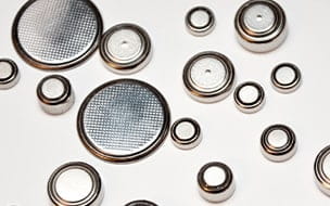 Button batteries of various sizes