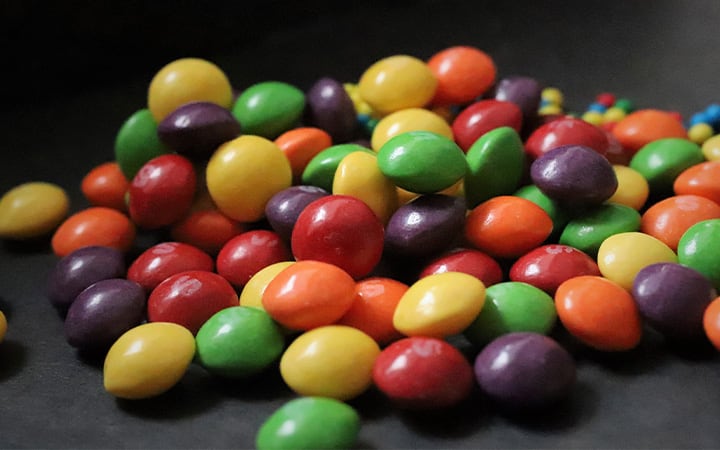 A pile of colorful candies