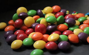 A pile of colorful candies