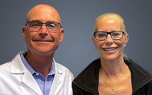 Jacqueline Dienes and Robert J. Berkowitz, MD at the UH Center for Orthopedics