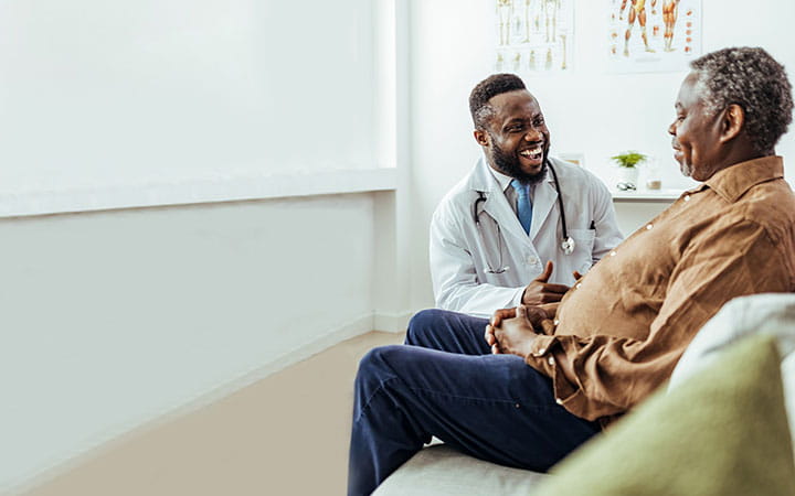 Male doctor consultation with male Medical Annual Wellness patient