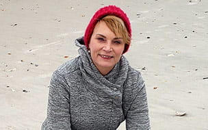 Peggy on the beach