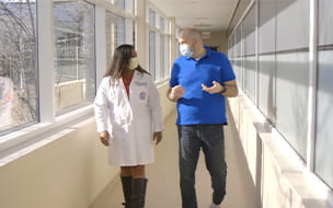 Patient Greg Potts and Leena Khaitan, MD