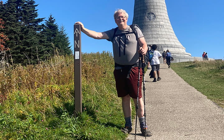 Stuart Smith on Mount Greylock, the highest point in Massachusetts