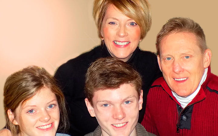 Audiologist Ellen Snider poses with her family