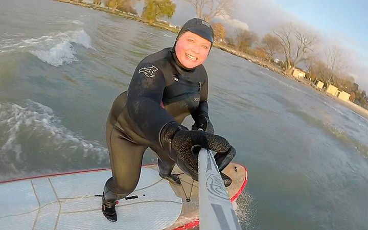 Sarah Stilgenbauer paddle surfing