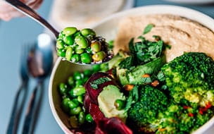 Vegetarian bowl with broccoli
