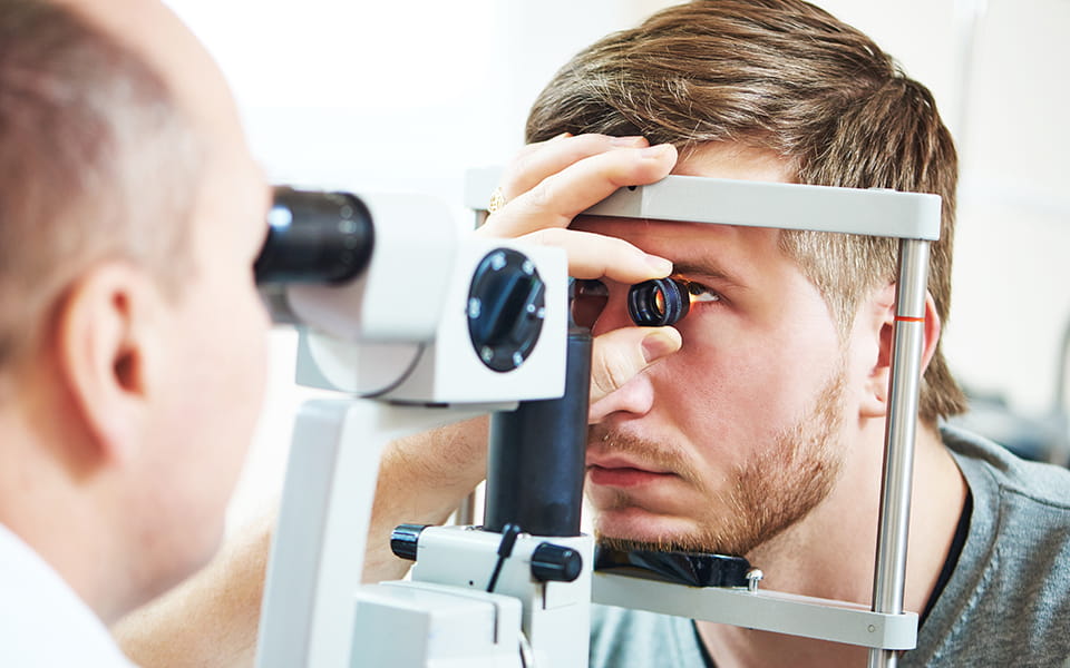 Man receiving eye examination