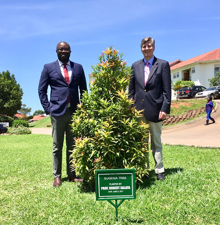 George Tendewa, MD and Robert Salata, MD at the Joint Clinical and Research Center in Urganda