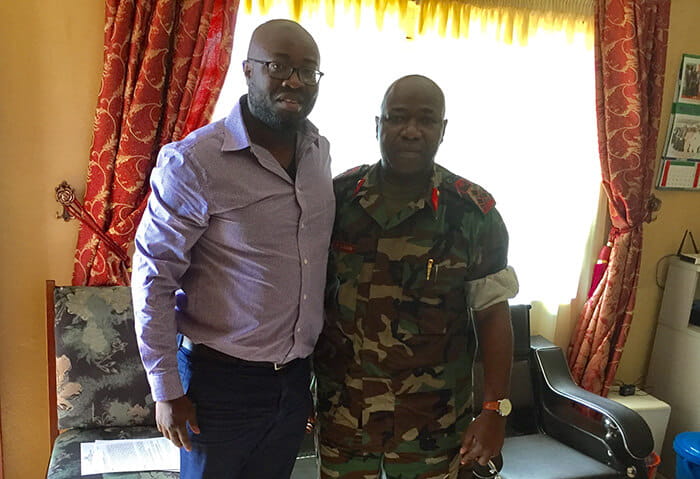 George Yendewa, MD with Major General Professor Foday Sahr, Surgeon General of Sierra Leone