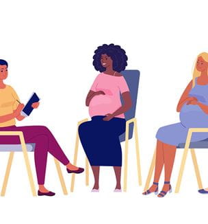 Pregnancy support group illustration