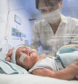 Baby in Peds ICU 