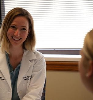 Rachel Pope, MD with patient