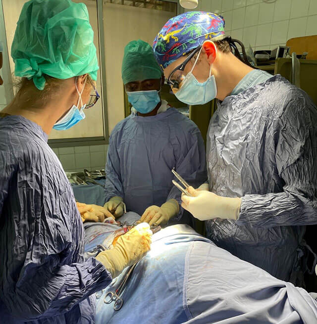 Rachel Pope, MD, in Africa operating room