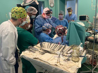 UH Urology team in surgery during medical mission in Ukraine
