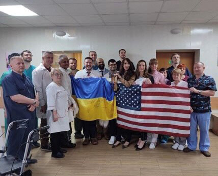 UH Urology team in surgery during medical mission in Ukraine