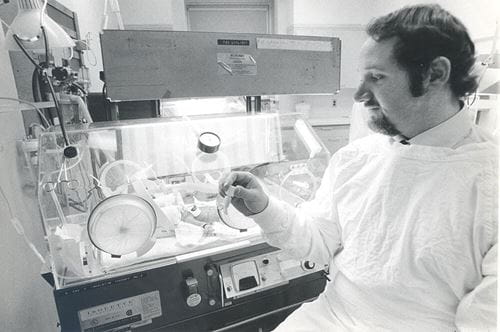 Avroy Fanaroff with CPAP Patient 1973