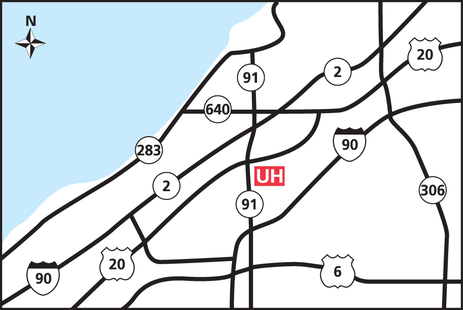 Map of UH Lake SOM Health Center Location