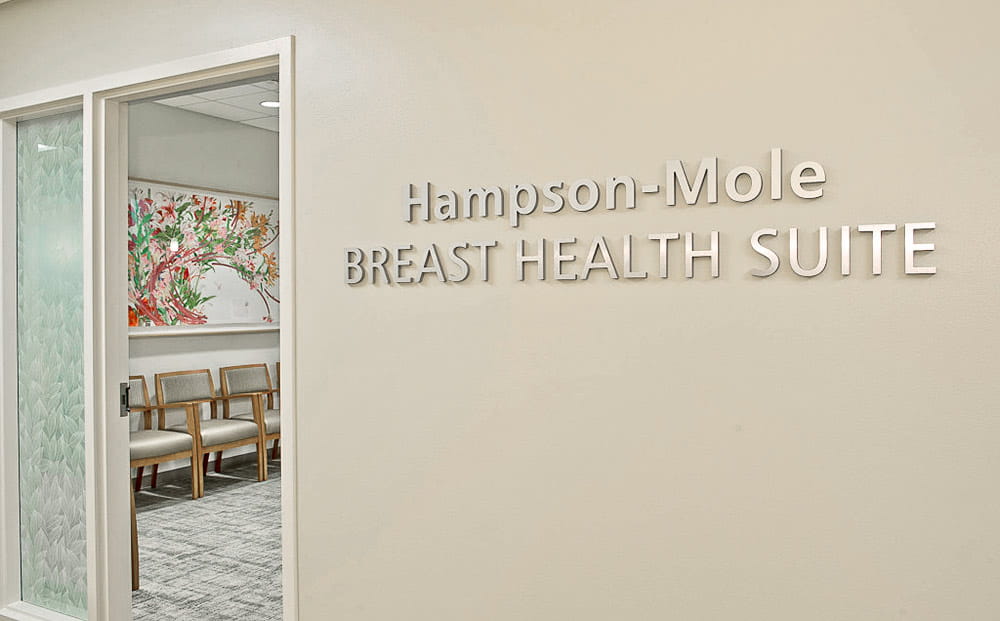 Entrance to the Hampson-Mole Breast Health Suite