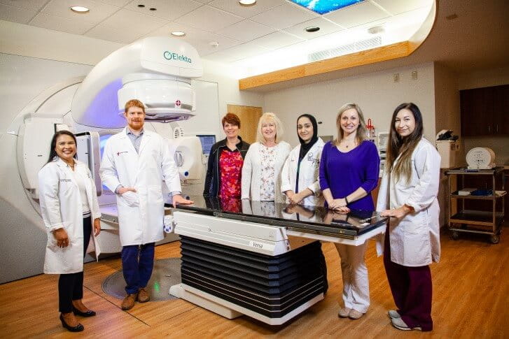 group shot of the UH Parma radiation treatment team