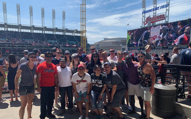 Surgery residents at an Indians Game