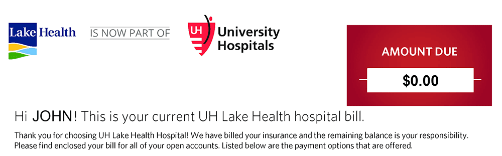 Example of red Lake Health statement