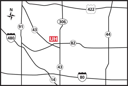 Map of UH Aurora Health Center