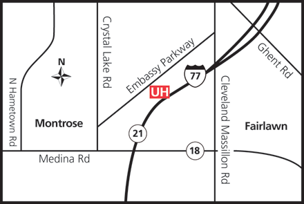Map of UH Fairlawn Health Center