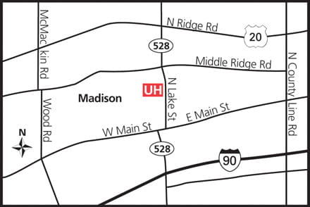 Map of UH Madison Physician Offices