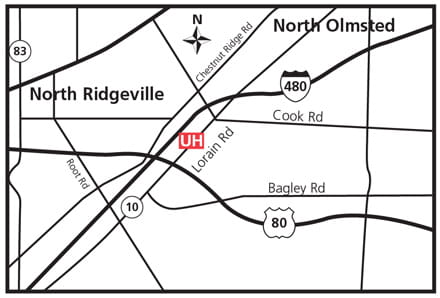 Map of UH North Ridgeville Health Center