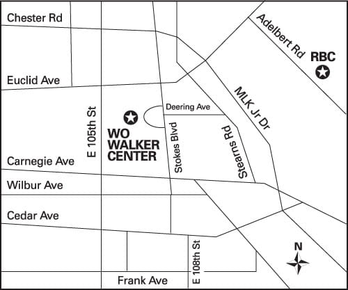 Map location of WO Walker Center