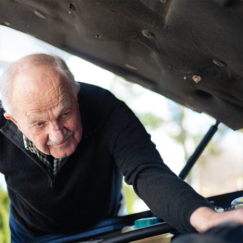 Heinz Binder delights in tinkering with cars