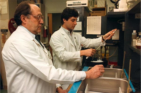 Dr. Kean with one of his graduate students in his lab