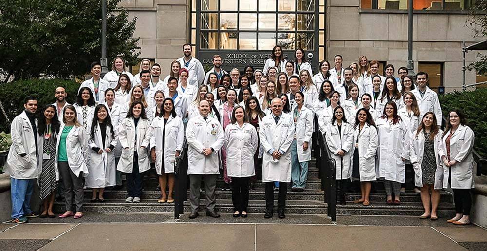 2023-2024 House Staff pictured outside Case Western Reserve University School of Medicine