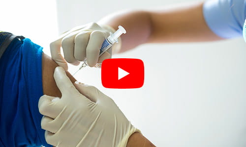 Person receiving flu vaccine